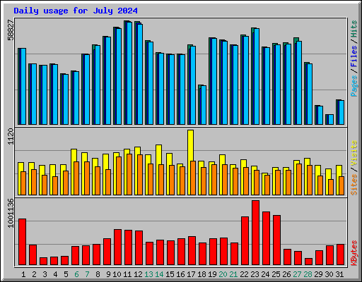 Daily usage for July 2024