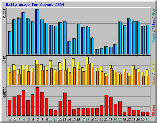 Daily usage for August 2024