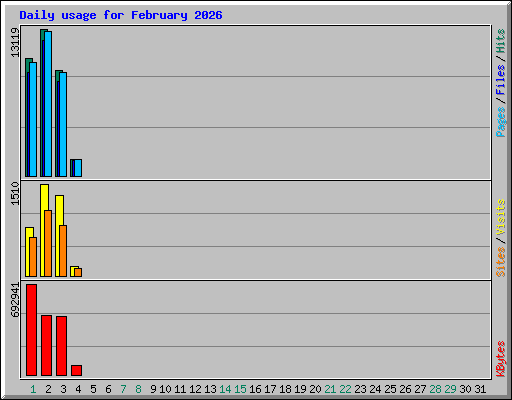 Daily usage for February 2026