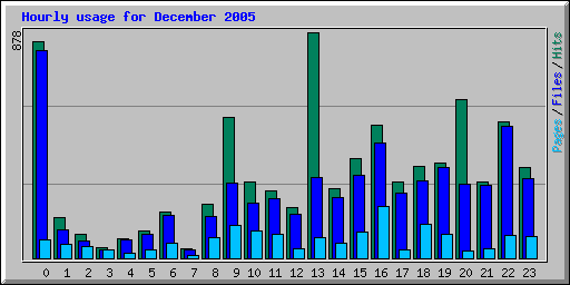 Hourly usage for December 2005