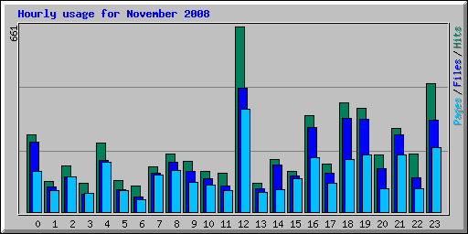 Hourly usage for November 2008