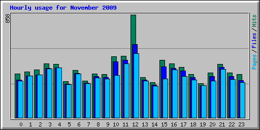 Hourly usage for November 2009