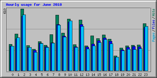 Hourly usage for June 2010