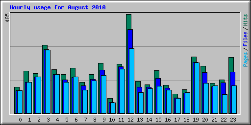 Hourly usage for August 2010