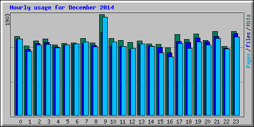 Hourly usage for December 2014