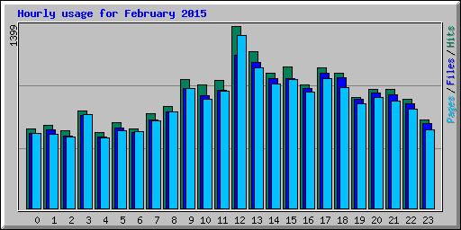 Hourly usage for February 2015