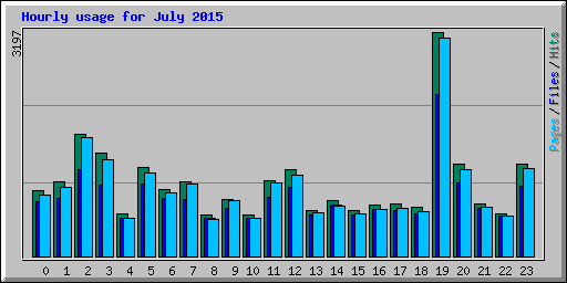 Hourly usage for July 2015