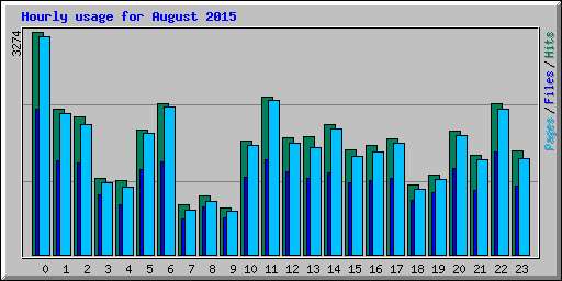 Hourly usage for August 2015