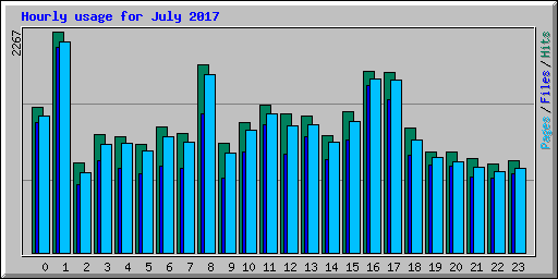 Hourly usage for July 2017