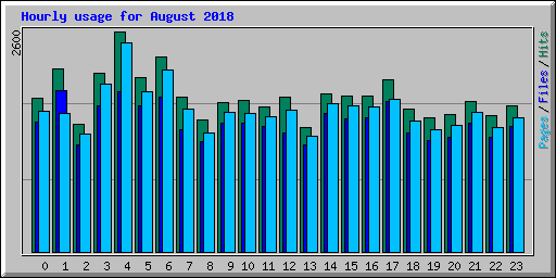 Hourly usage for August 2018