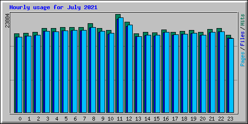 Hourly usage for July 2021